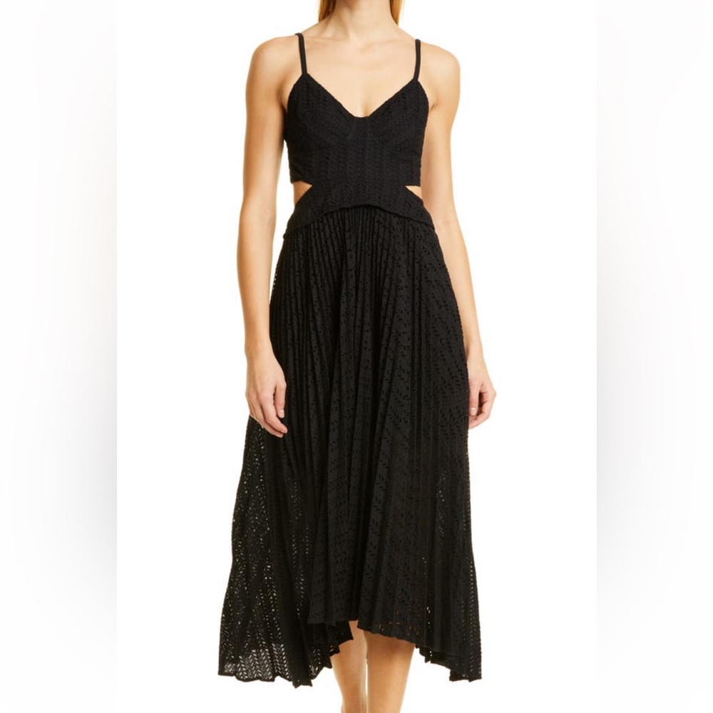 NWT ALC malia sleeveless cutout midi dress, black. Size 6